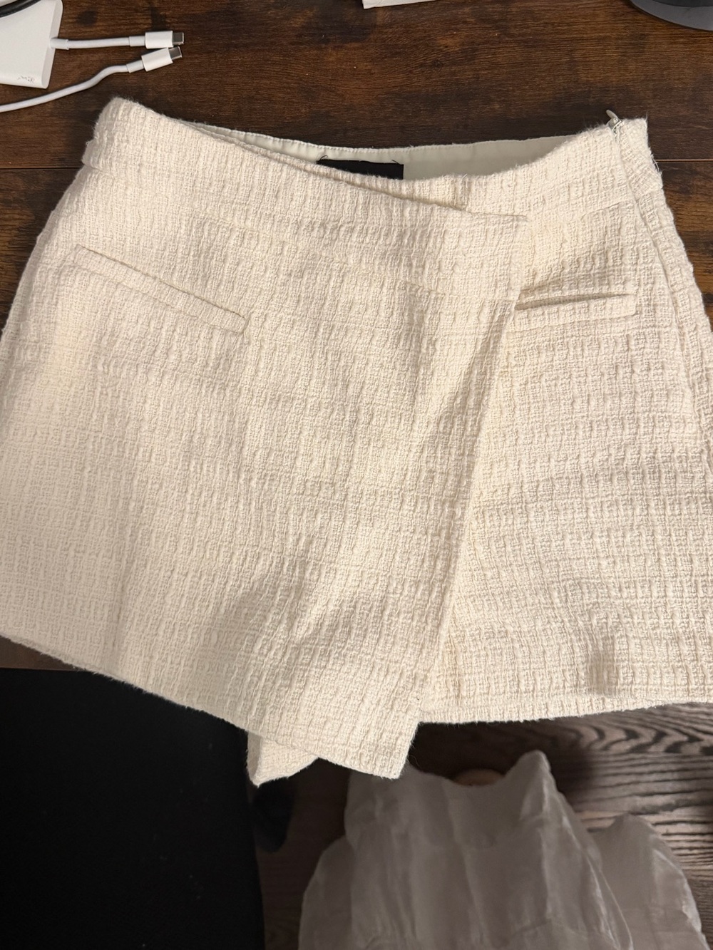 Zara Ivory Textured Women’s Skort